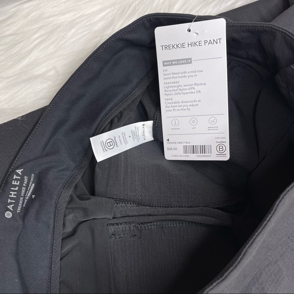 NWT Athleta Trekkie Hike Pant Black - Picture 6 of 9